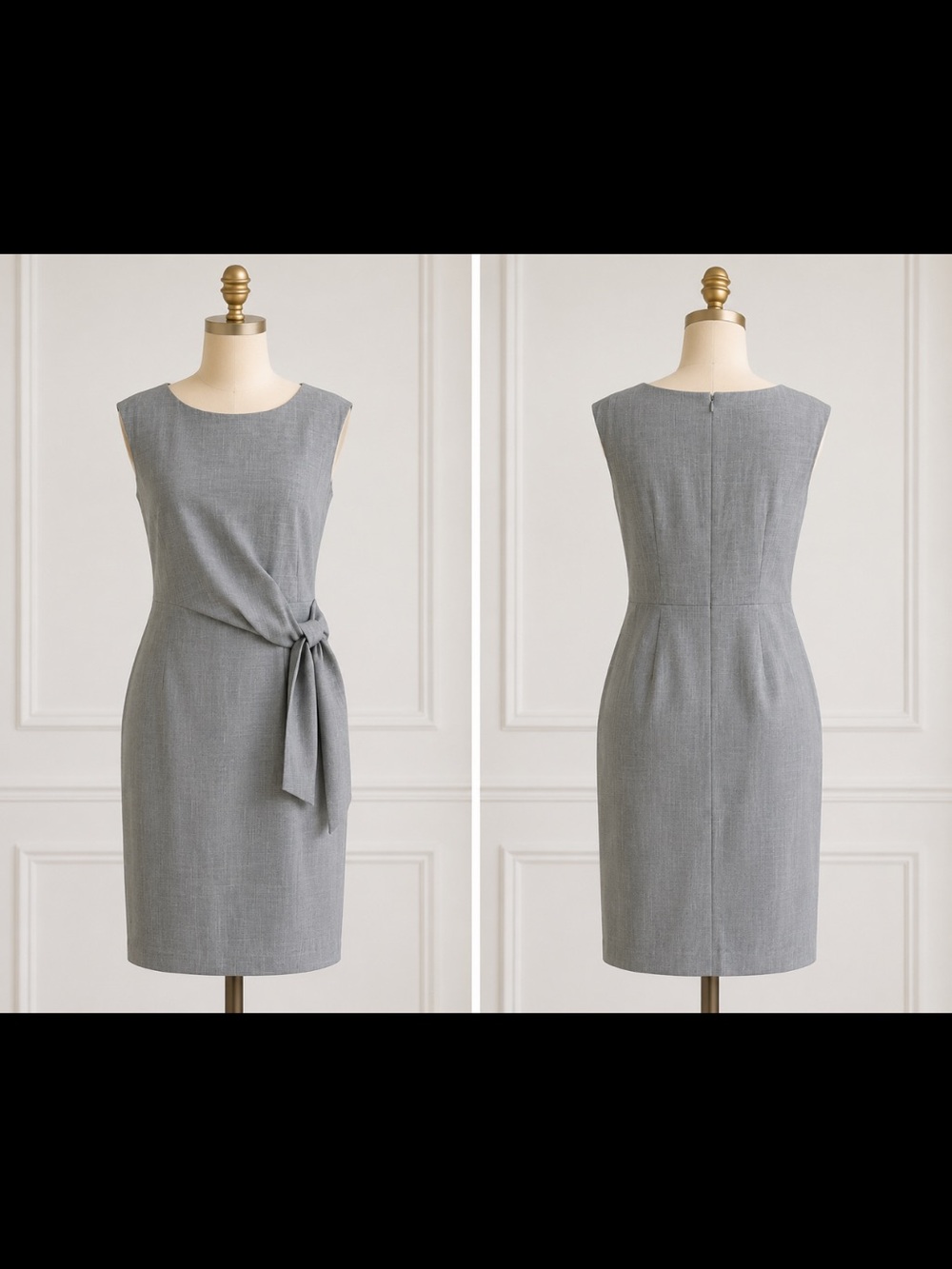 Ann Taylor SAGE GREEN Sleeveless Sheath Dress with Side Knot